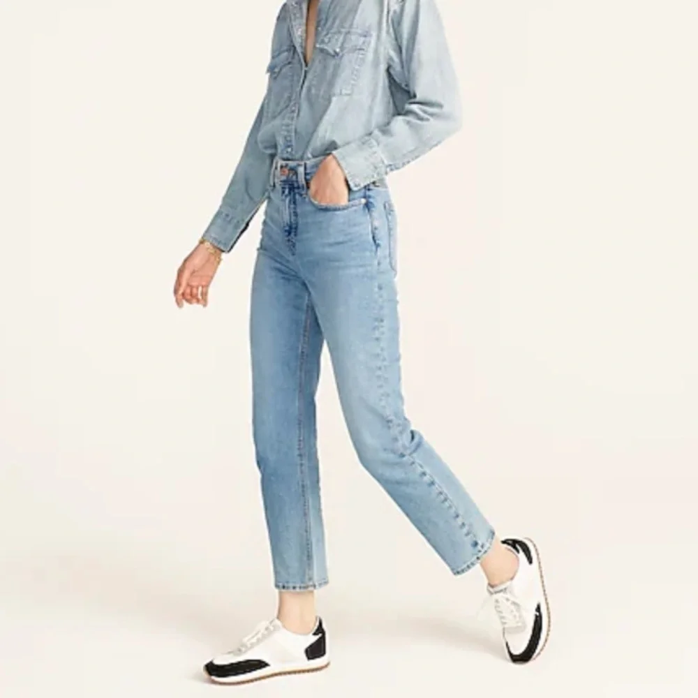 J crew high rise ‘90s classic straight jeans scuttle wash